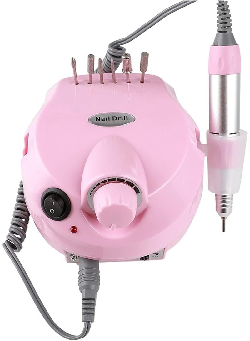 Professional Electric Nail Drill Machine 30,000 RPM, High-Speed Portable E-File Kit for Acrylic Gel Nails, Manicure Pedicure Set with Foot Pedal and 6 Metal Drill Bits for Home and Salon Use - Image 1